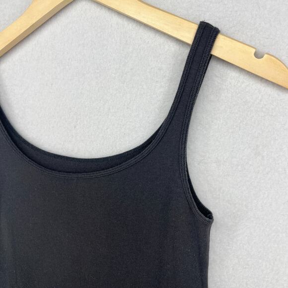 EILEEN FISHER Tank Top XS Organic Cotton Ribbed Jersey Tunic Cami Slim Gray - Picture 6 of 12